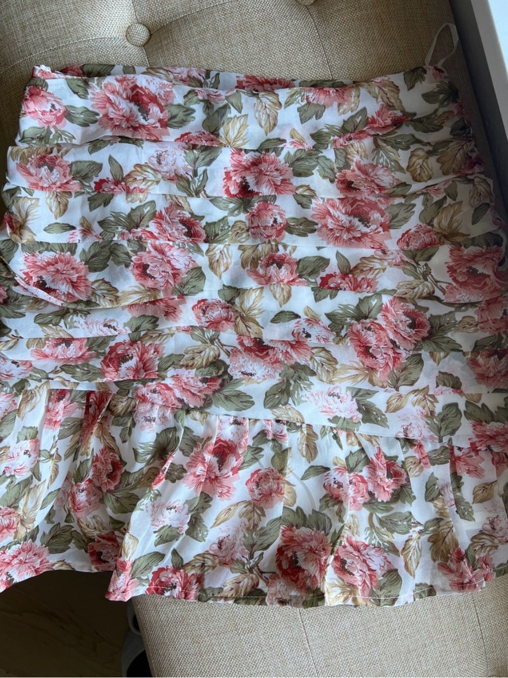 Petal & Pup Pink Floral Ruffle Mini Skirt